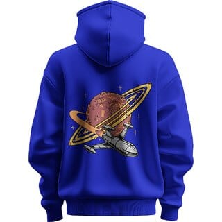 BULL CLOTHING Men's Cosmic Adventure Dark Blue Premium 280 GSM Fleece for Softness, Comfort, and Durability (S)