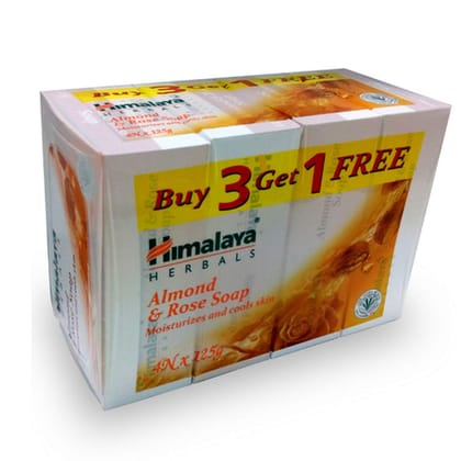 Himalaya Almond and Rose Soap, 125g (Buy 3 Get 1 Free) Himalaya Almond and Rose Soap, 125g (Buy 3 Get 1 Free) - 93.75 g (Pack of 4)