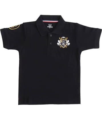 FEVERFEW Pack of 1 Boys Cotton Blend Polo T-Shirt ( Black )