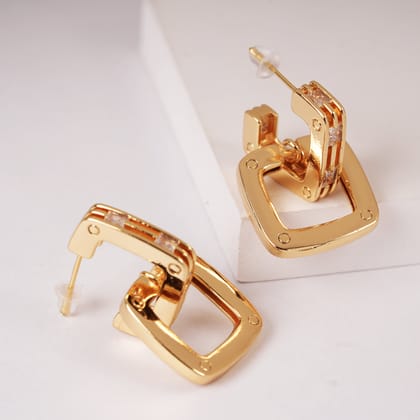 Luxury Square Double Ring Studs