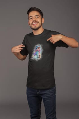 Round Neck T-Shirt (Men) - Russian Blue Sparkle Cat (11 Colours)