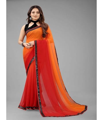 Aika Georgette Dyed Saree With Unstitched Blouse Piece ( Purple )