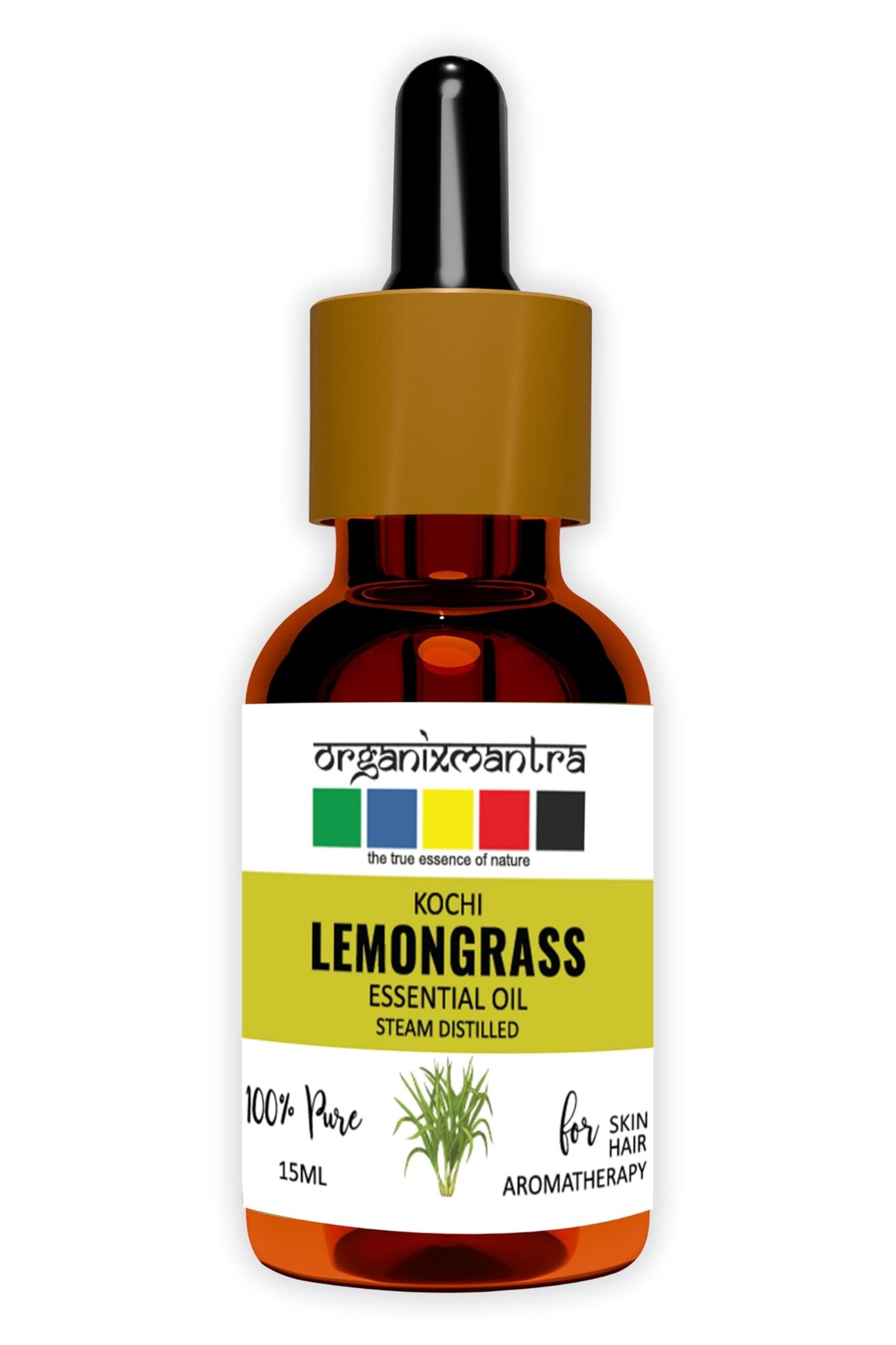 Organix Mantra Lemongrass Essential Oil for Skin Cleansing & Nourishing, Hair & DIY - 100% Pure Natural & Steam Distilled Oil - 15ML Organix Mantra Lemongrass Essential Oil for Skin Cleansing & Nourishing, Hair & DIY - 100% Pure Natural & Steam Distilled