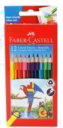 Faber-Castell Triangular Colour 12 Pencils - Pack of 1 (Assorted)