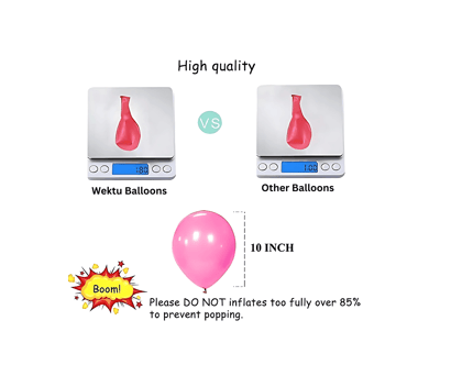 WEKTU Party Balloons - Large, 50 Pcs, Round Shape -Pink & Fancy