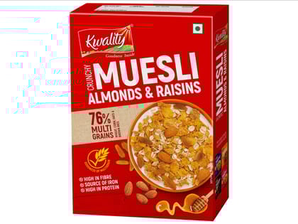Kwality Crunchy Muesli Almonds, Raisins and Honey Pouch (400 g) 