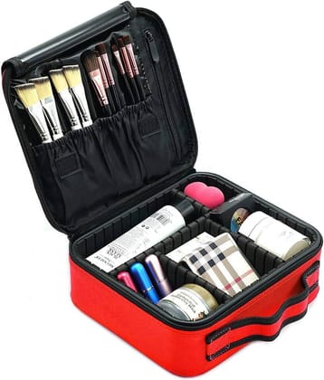 House Of Quirk Red Makeup Cosmetic Storage Case(25x22x9cm)