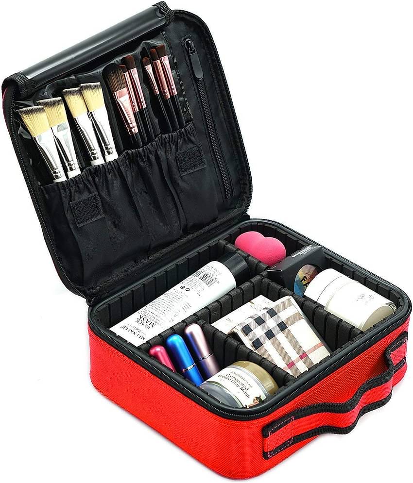 House Of Quirk Red Makeup Cosmetic Storage Case(25x22x9cm)