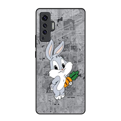 Cute Baby Bunny Glass Case for Vivo X50