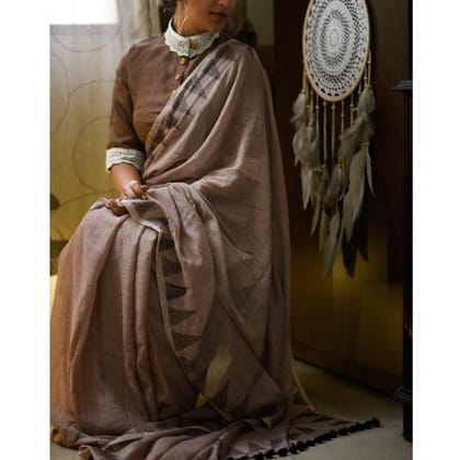 AWESOME LINEN COTTON PRINTED SAREE -1779
