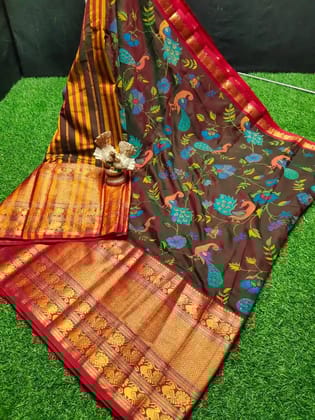 Narayanapet Cotton Kanchi Border Sarees