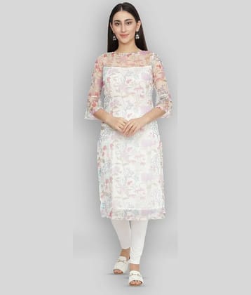 NUEVOSDAMAS - White Polyester Women's Straight Kurti ( Pack of 1 )