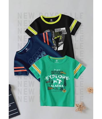 CODEZ Pack of 1 Boys Cotton Blend T-Shirt ( Multi Color )