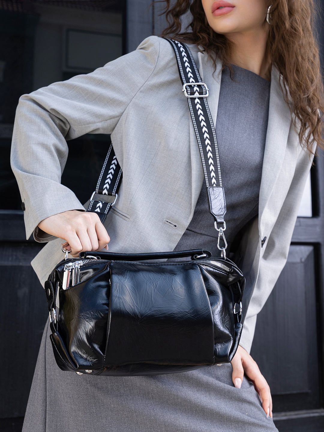 The Clairemont Hand Bag - Onyx Black-Handbag