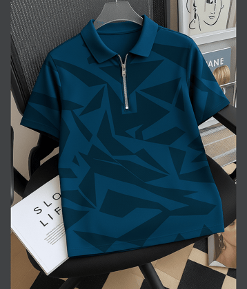 Try This Pack of 1 Boys Cotton Blend Polo T-Shirt ( Blue )