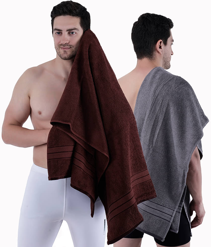Dollar Cotton Striped 500 -GSM Bath Towel ( Pack of 2 ) - Multicolor
