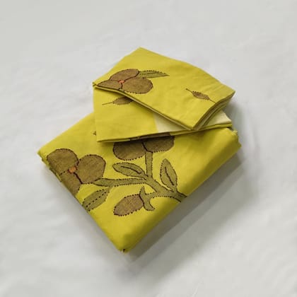 Cotton Bedsheet Set- Yellow | King Size Cotton Bedsheet Set- Yellow | King Size
