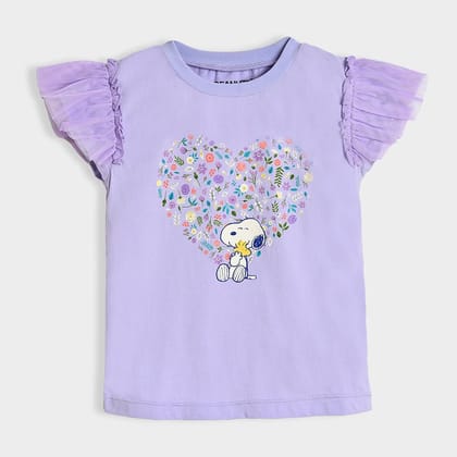 Peanuts™ Snoopy Printed Lavender Top for Girls-12-18 M / Purple