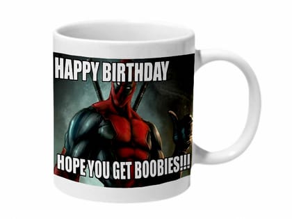 Multicolor Deadpool Birthday Wish Ceramic Mug