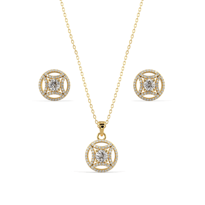 Geometric Diamond Set YELLOW GOLD
