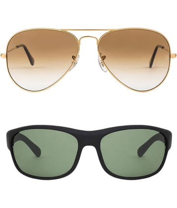 Kanny Devis - Gold Pilot Sunglasses ( Pack of 2 )