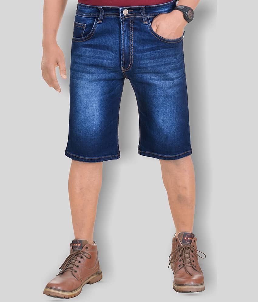 plounge - Blue Cotton Blend Men's Shorts ( Pack of 1 )