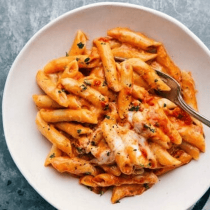 Pink sauce pasta