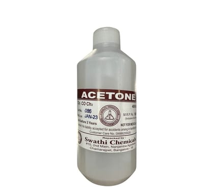 Acetone | Clear | NOT FOR MEDICAL USE | Nail Polish Remover | Nail Colour Remover | A++ Grade, 400 ml Acetone | Clear | NOT FOR MEDICAL USE | Nail Polish Remover | Nail Colour Remover | A++ Grade, 400 ml - Clear / 400 ml (Pack of 1)
