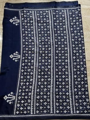 Blended Gujrati Silk Stitch Blue Blended Gujrati Silk Stitch Blue