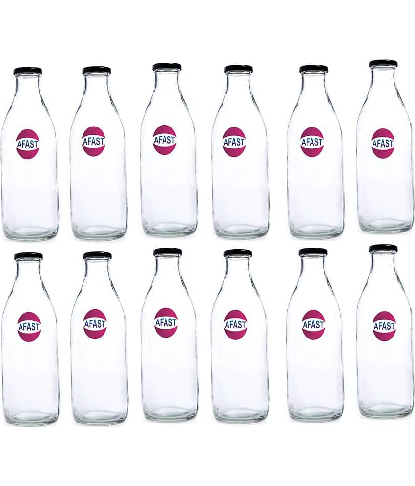 Afast Glass Storage Bottle, Clear, Pack Of 12, 300 ml