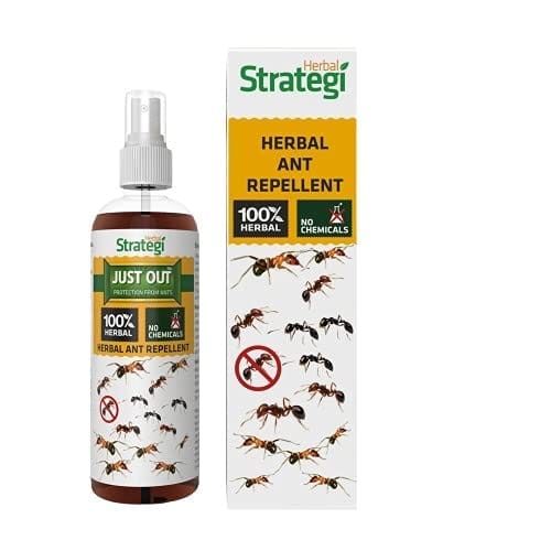 Herbal Strategi Justout Ant Repellent Spray, Ant Repellent For Home, Baby-Safe, Pet-Friendly, 100% Herbal, 100Ml