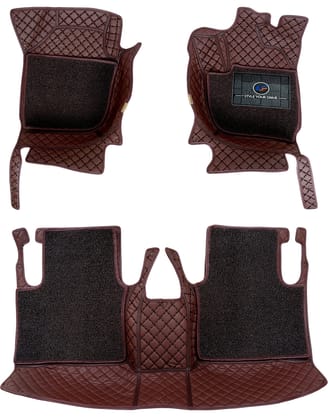 Mini Cooper S Clubman 2020 7D Luxury Car Mat, All Weather Proof, Anti-Skid, 100% Waterproof & Odorless with Unique Diamond Fish Design (24mm Luxury PU Leather, 2 Rows)-Coffee Black