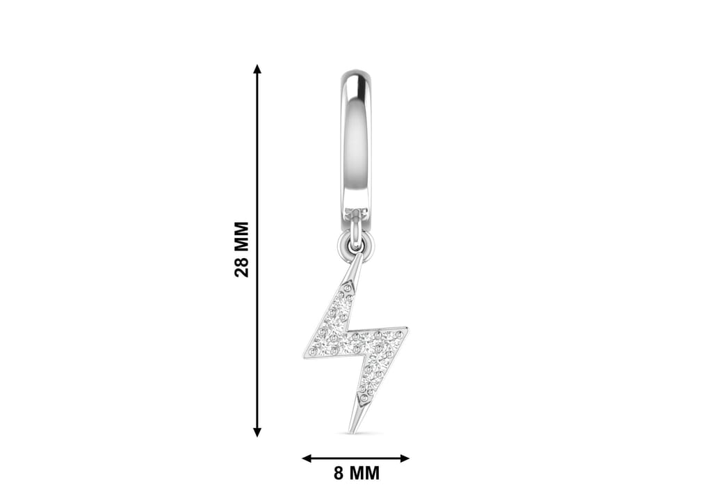 Lightning Bolt Drop Earring For Men (1 Pc Only)
