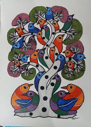 Warli Tree of Life Painting