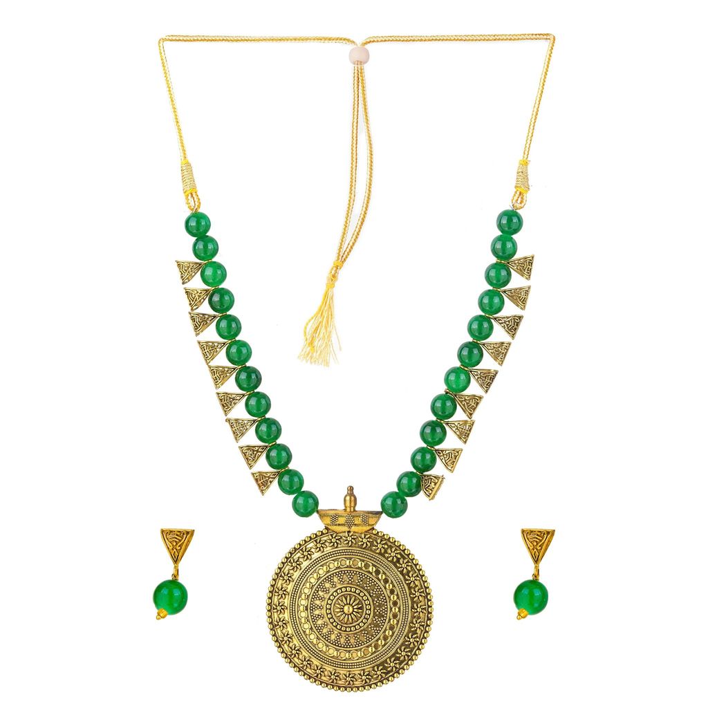 Green Pearl Necklace set , Elegance Nacklace
