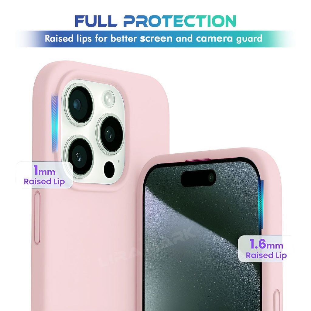 LIRAMARK Liquid Silicone Soft Back Cover Case for iPhone 15 Pro (6.1 inch)