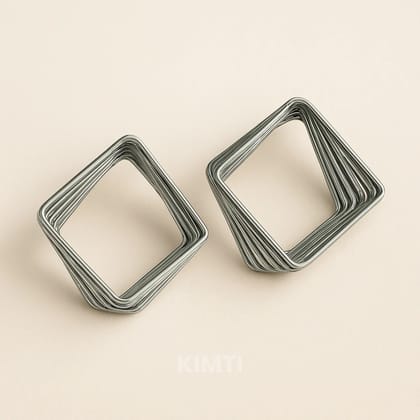 Illusion Diamond Silver Hoops Earring