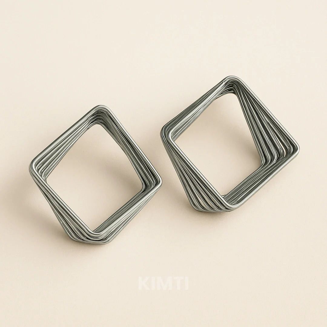 Illusion Diamond Silver Hoops Earring