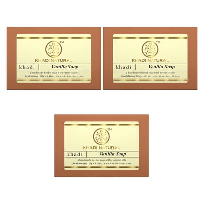 Khadi Natural Vanilla Soap Combo Pack Of 3 – 125gm Each Khadi Natural Vanilla Soap Combo Pack Of 3 – 125gm Each
