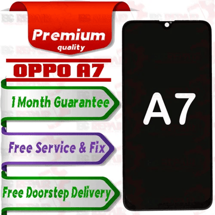 Oppo A7 Combo LCD with Touch Screen for A7  Black (display glass combo folder) premium