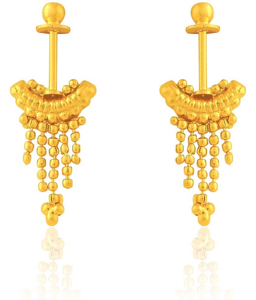LUV FASHION Golden Threader Earrings ( Pack of 1 )