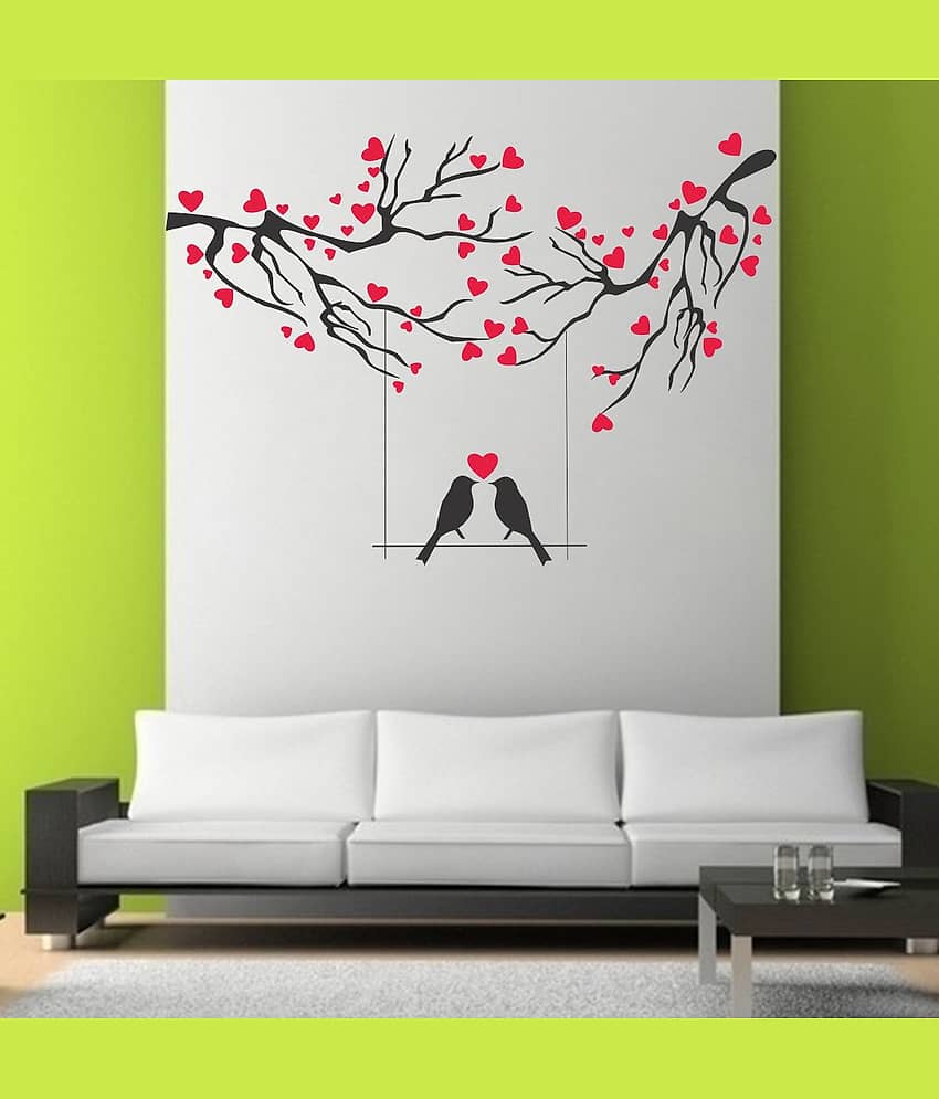 Decor Villa Birds Heart Nature Sticker ( 53 x 58 cms )