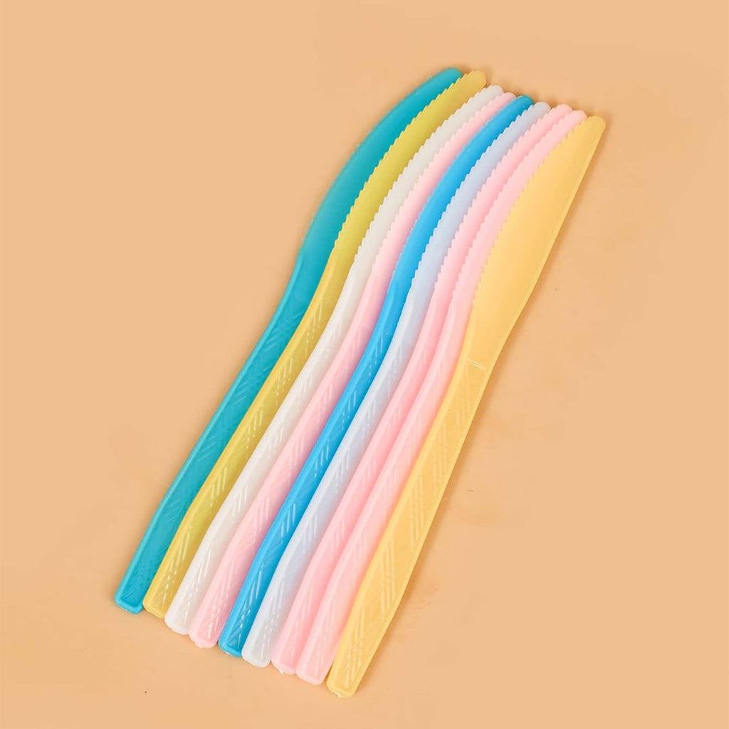 Assorted Pastel Multicolor Butter Knife for Tableware Decor - 24PC - Party and Festive Needs | Buy online on ZillyBuy