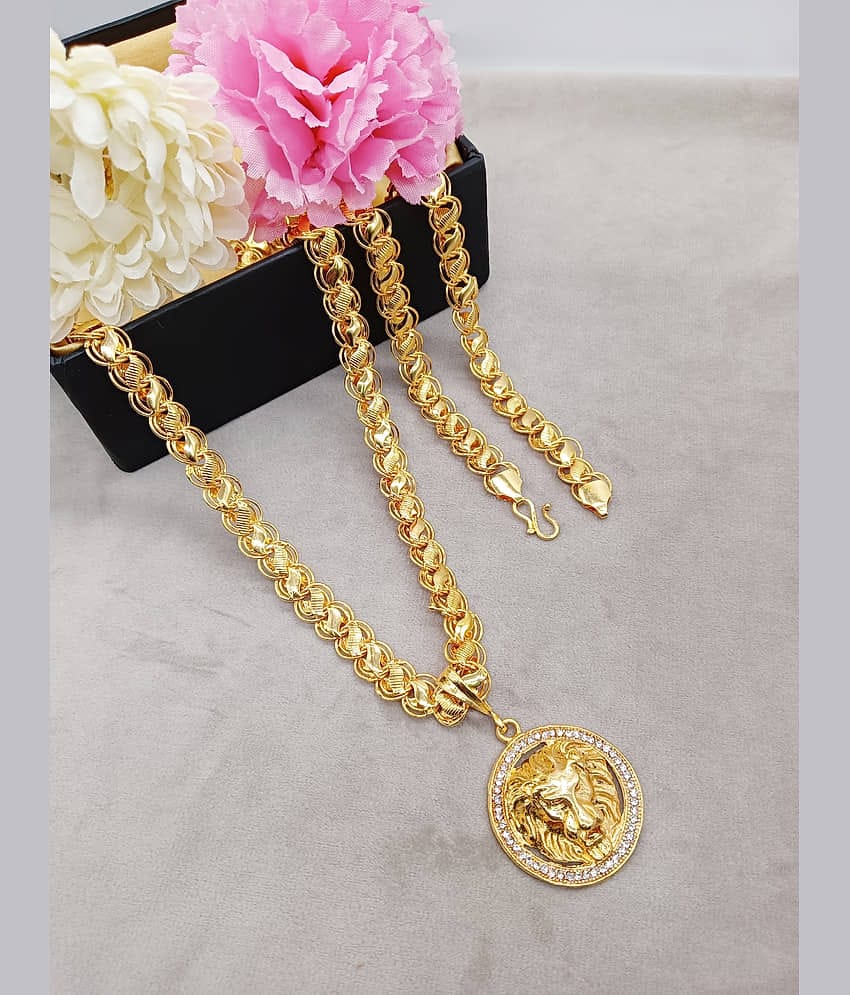 KRIMO GOLD PLATED PENDANT AND CHAIN FOR MEN OR BOYS-100363