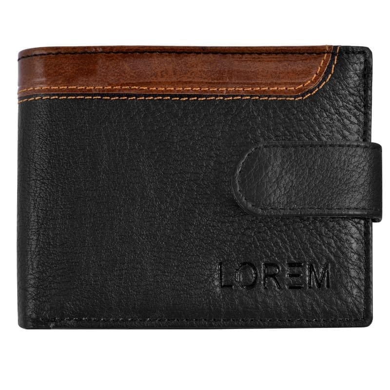 LOREM Dual Color Bi-Fold Faux Leather 3 ATM Card Slots Wallet for Men-UF
