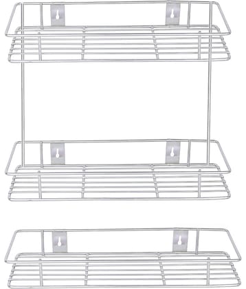 OC9 Silver Stainless Steel Storage Racks ( Pack of 2 )