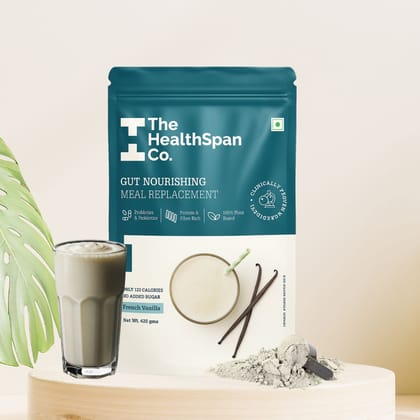 Gut‑Nourishing Meal Replacement Shake – Belgian Chocolate & French Vanilla | Plant‑Based, Gluten‑& Lactose‑Free-French Vanilla / Pack of 1