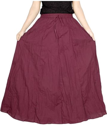 Sttoffa Cotton Broomstick Skirt - Maroon