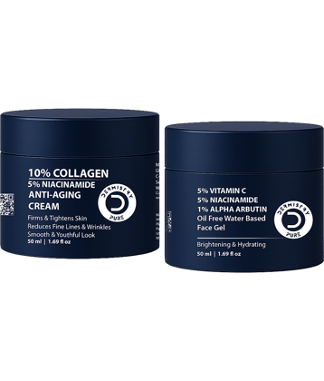 Dermistry Collagen Anti Aging Skin Tightening Aging Wrinkles Cream & Vitamin C Niacinamide Day NightOil Free Water Based Face Gel