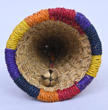 Handwoven Wheatgrass Hanging Bell Décor
